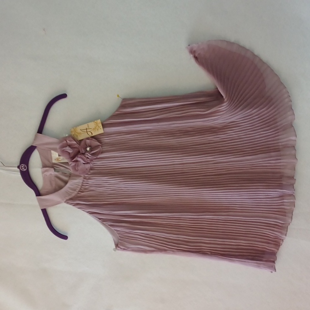 NWT A Diva Mauve Pleated Evening Top with Bare Shoulders,  Size Large